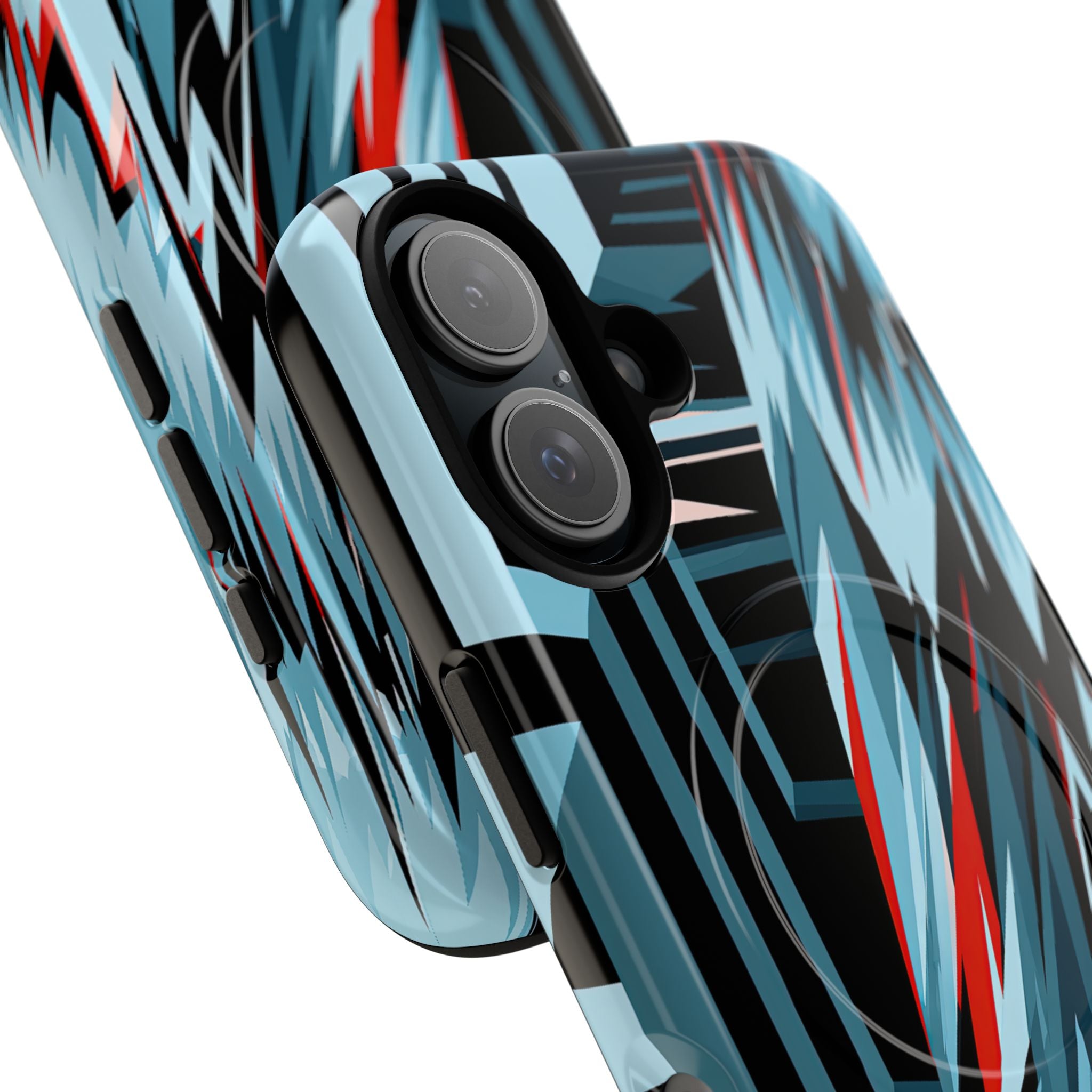 Blue Tough 2.0 Magsafe Phone Case for iPhone - Glitch Peak Cyan
