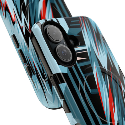 Blue Tough 2.0 Magsafe Phone Case for iPhone - Glitch Peak Cyan