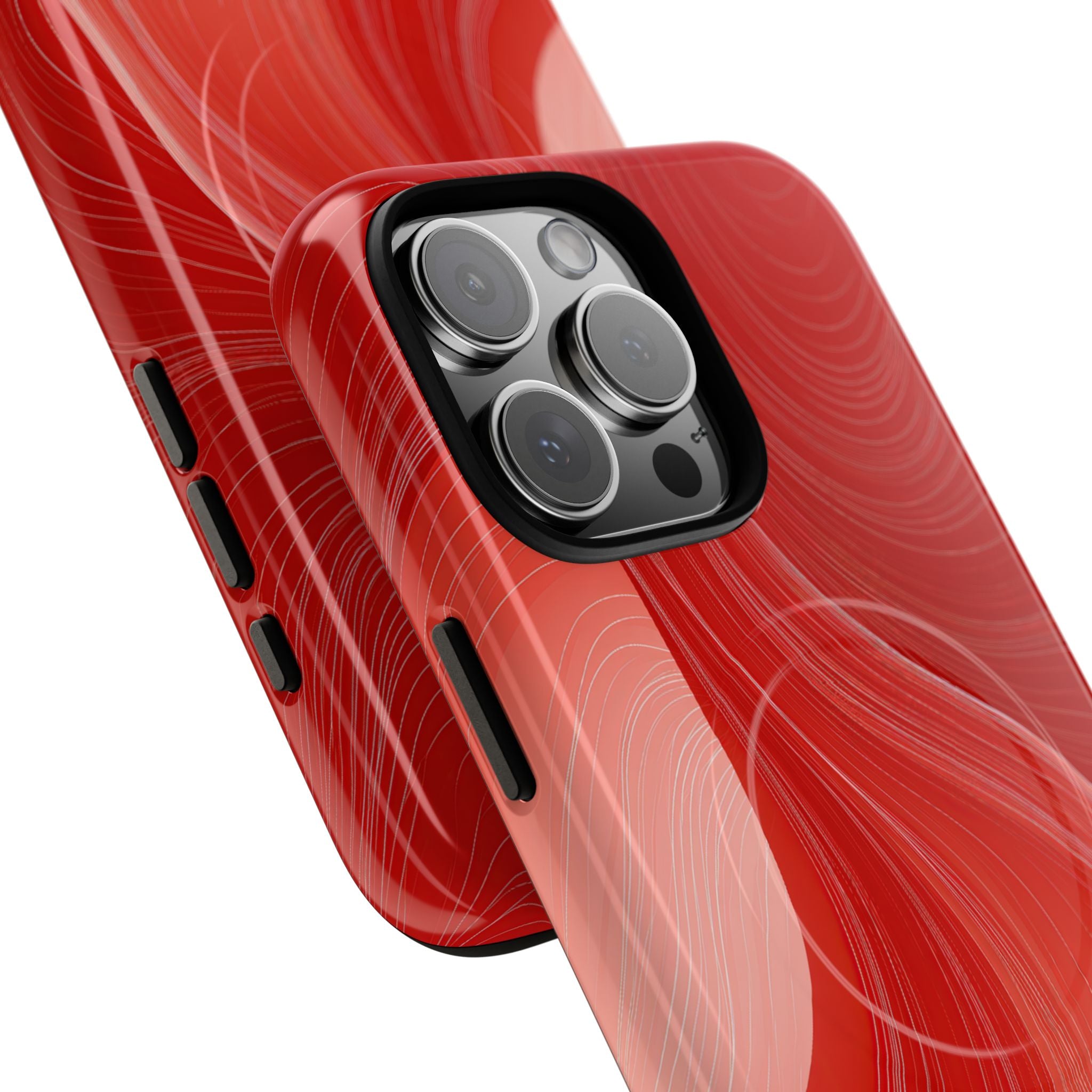 Red Tough 2.0 Magsafe Phone Case for iPhone - Crimson Silk Strands
