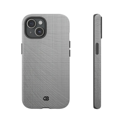 Grey Tough Phone Case for iPhone - Chrome Mesh Warp
