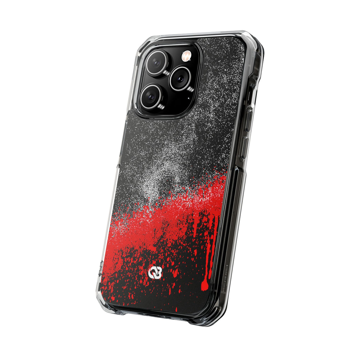 Crimson Noir Drip · Clear Impact Magnetic Phone Case for iPhone ·  Black