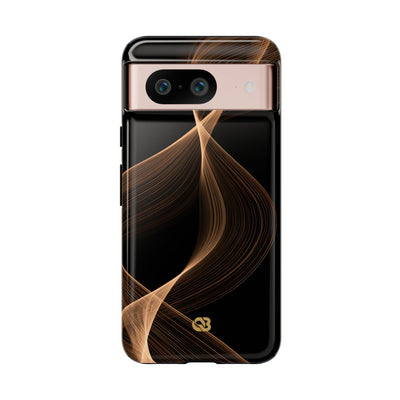 Brown Tough Phone Case for Google Pixel - Copper Silk Wave