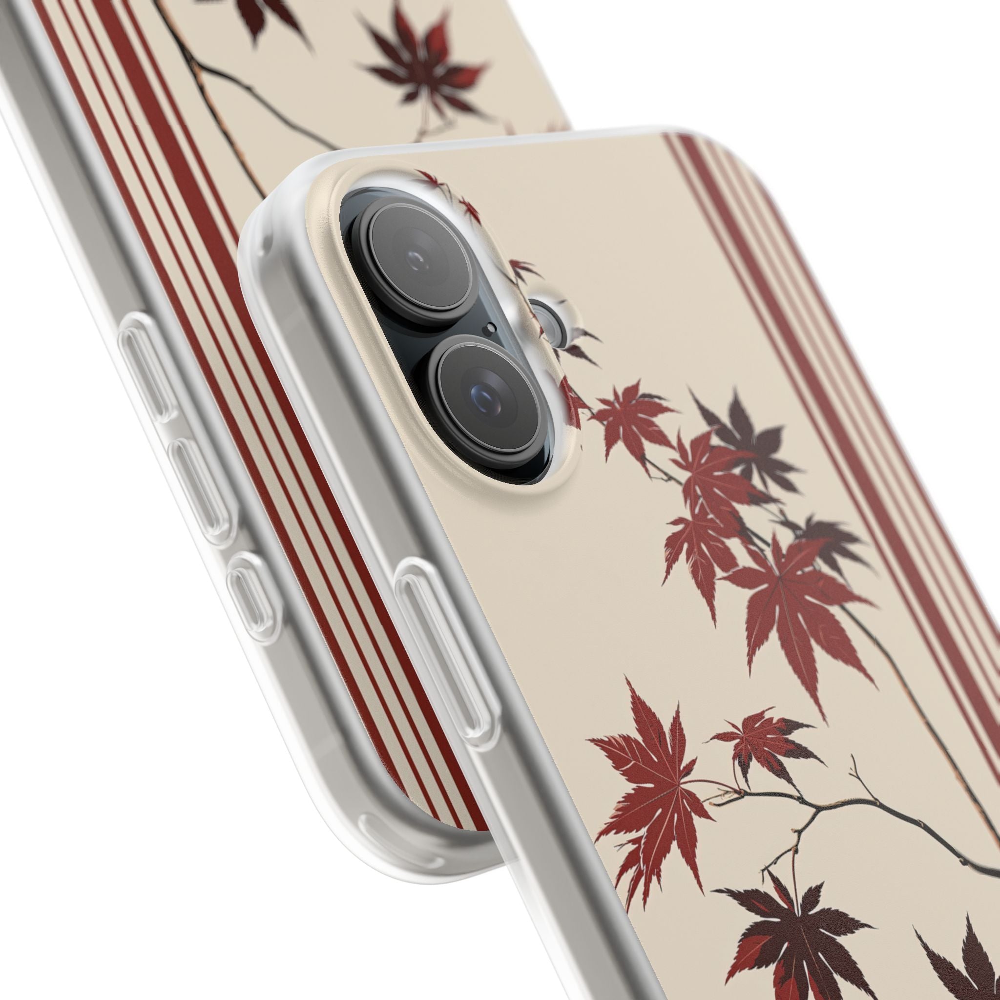 Red Lite Phone Case for iPhone - Crimson Momiji Stripe