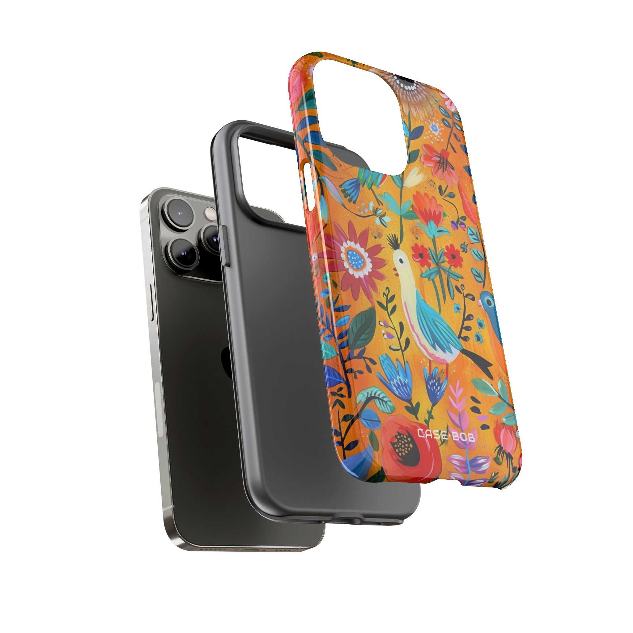 Bunte Vögel Blühen iPhone 14 Pro Max Case - Tough