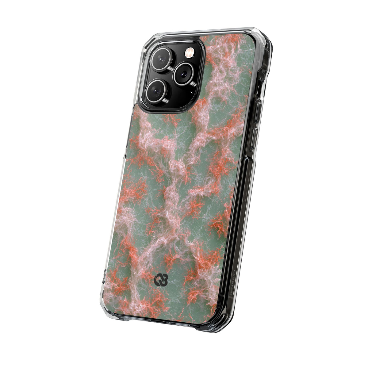 Coral Pixel Matrix · Clear Impact Magnetic Phone Case for iPhone · Green
