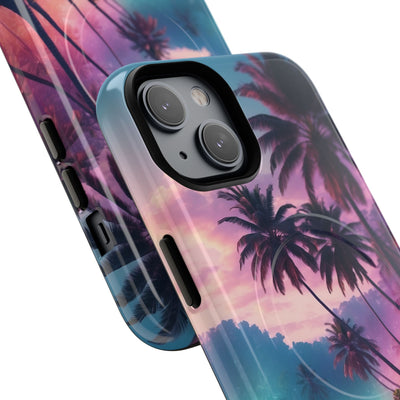 Neon Shore Palms · Tough+ Handyhülle für iPhone · Magsafe