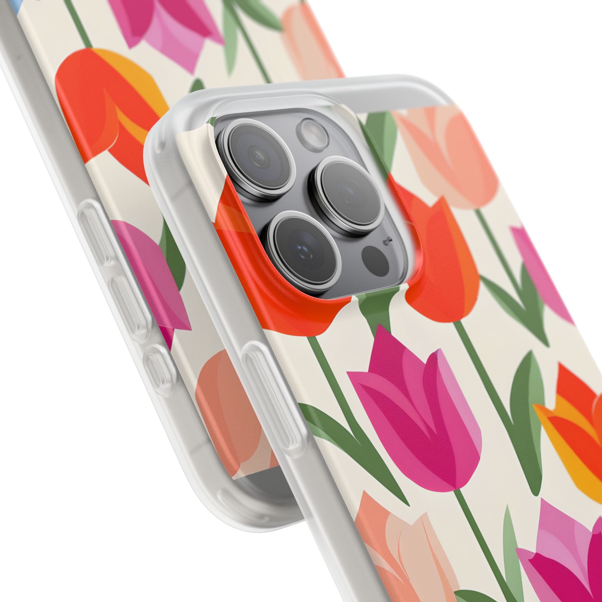 Vibrant Petal Grid · Soft Phone Case for iPhone