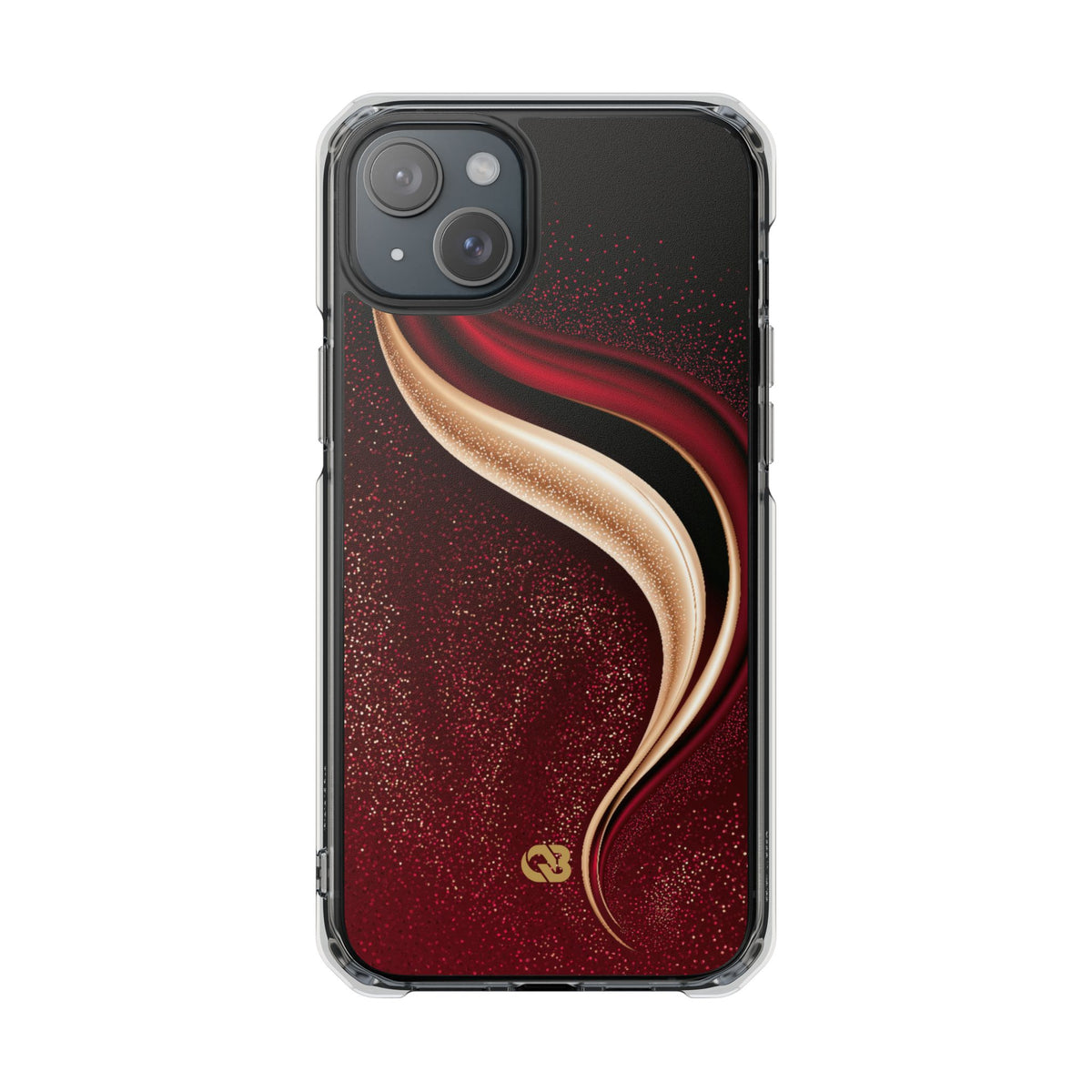 Gilded Crimson Flow · Clear Impact Magnetic Phone Case for iPhone · Red