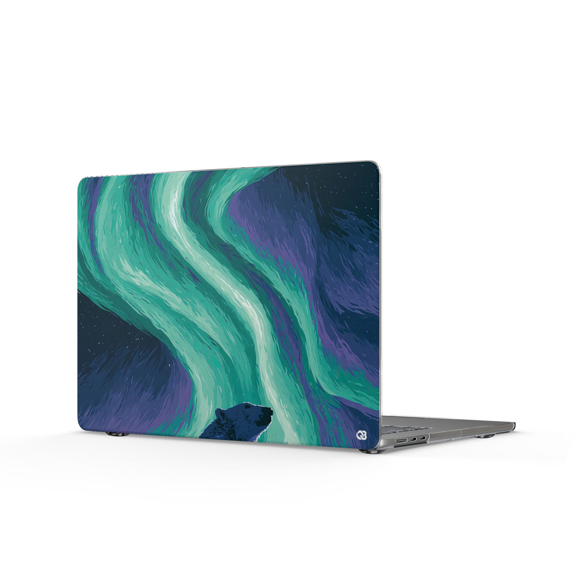 Arctic Aurora Bear · Clear Hard Case for MacBook · Teal