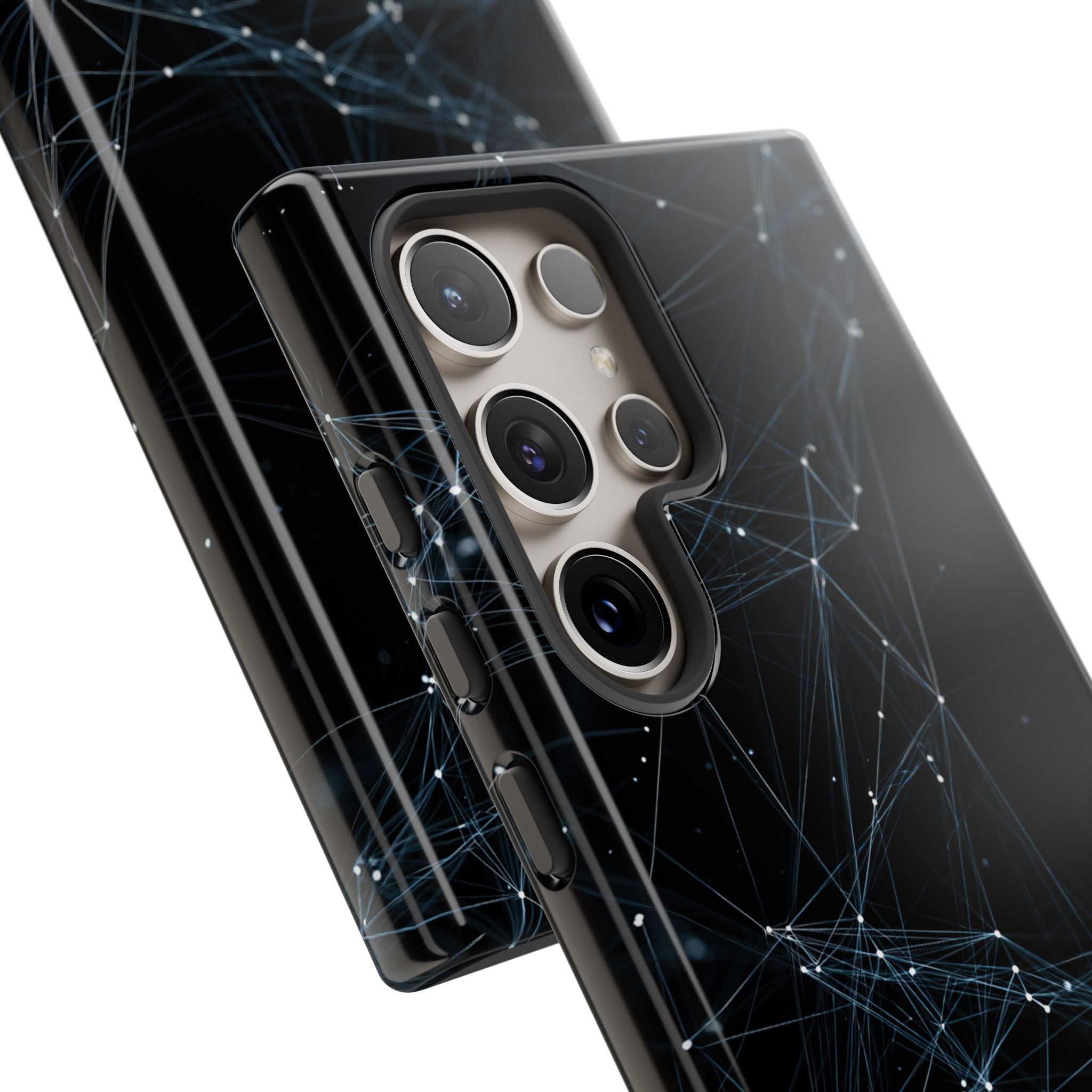 Black Tough Phone Case for Samsung - Arctic Neural Mesh