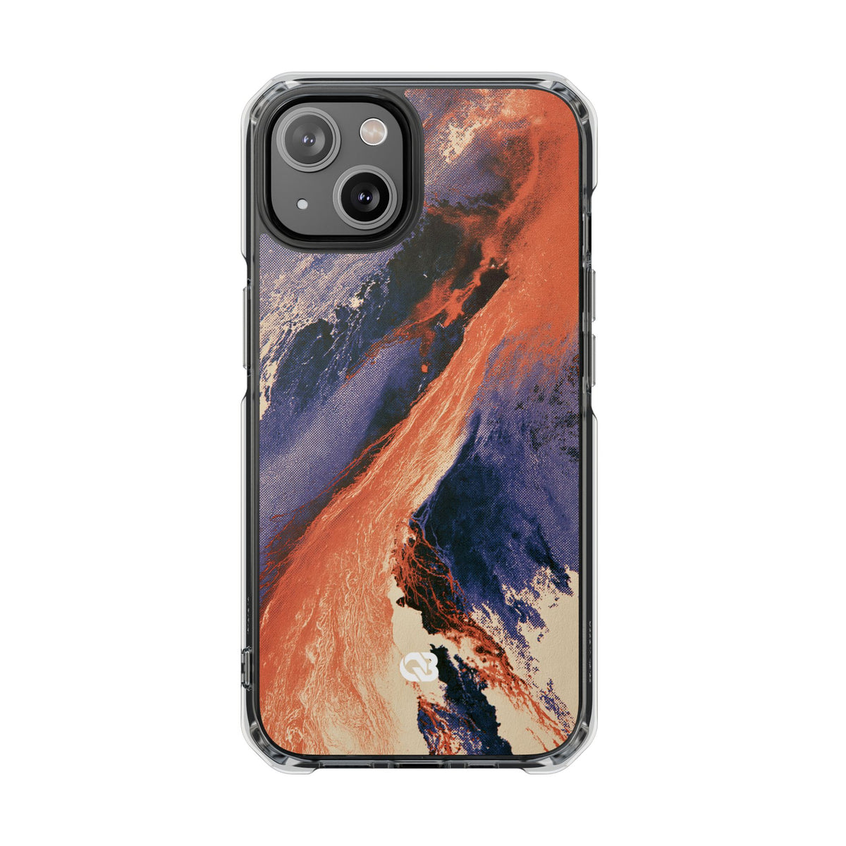 Solar Aura Drift · Clear Impact Magnetic Phone Case for iPhone · Orange