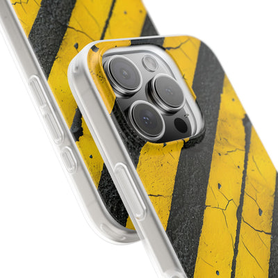 Cracked Hazard Stripes · Soft Phone Case for iPhone