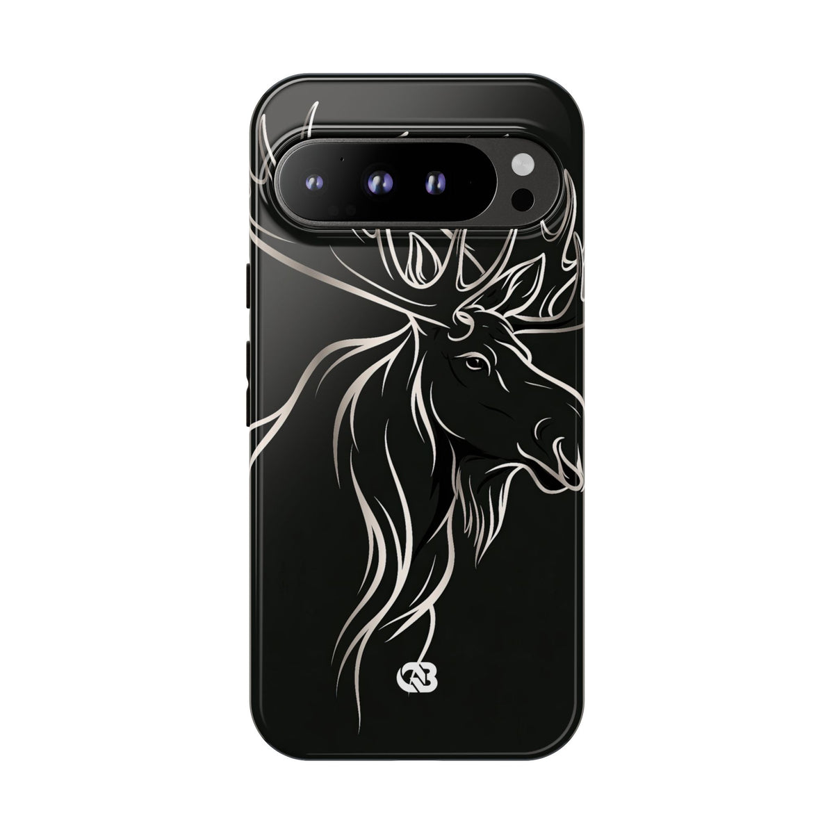 Nordic Moose Contour · Tough Phone Case for Pixel ·  Black
