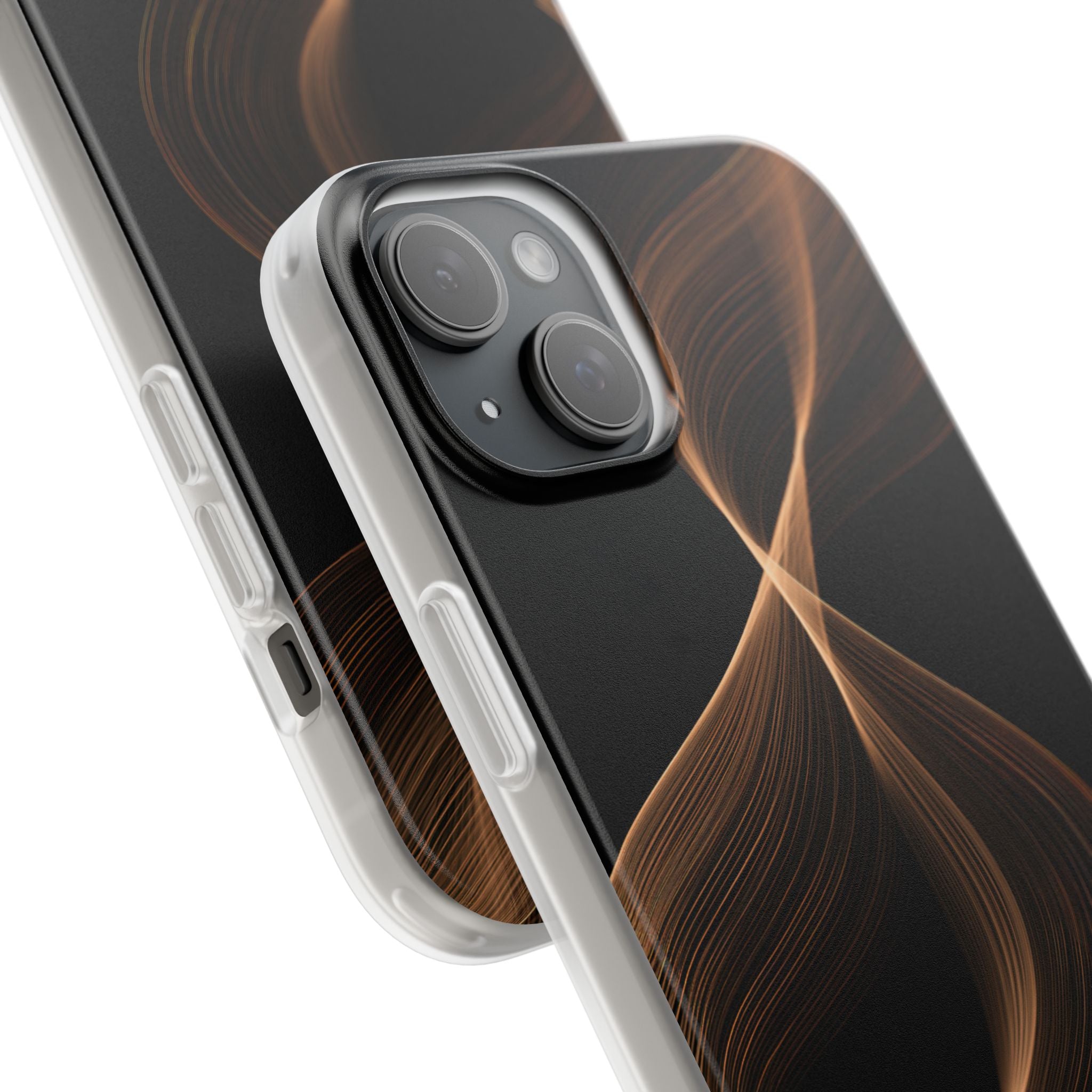 Brown Lite Phone Case for iPhone - Copper Silk Wave