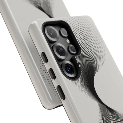 White Tough Phone Case for Samsung - Linear Torsion Grid