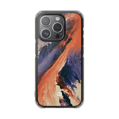 Solar Aura Drift · Clear Impact Magnetic Phone Case for iPhone · Orange