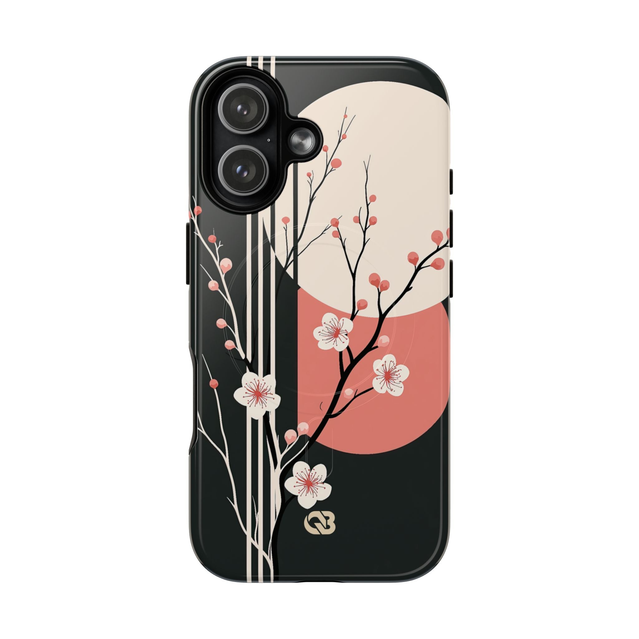 Black Tough 2.0 Magsafe Phone Case for iPhone - Kyoto Midnight Blossom