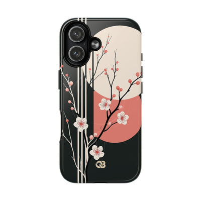Black Tough 2.0 Magsafe Phone Case for iPhone - Kyoto Midnight Blossom