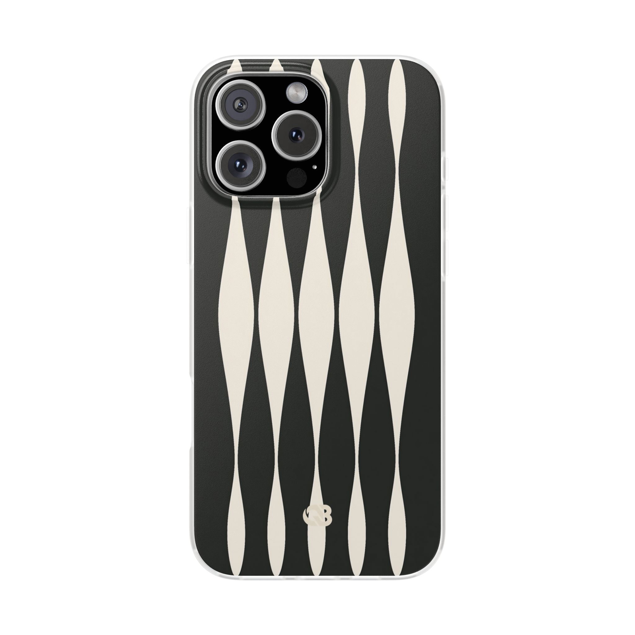 Black Lite Phone Case for iPhone - Ivory Spindle Grid