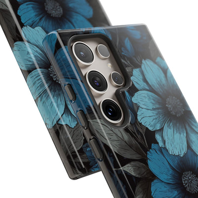 Obsidian Blue Petals · Tough Handyhülle für Samsung