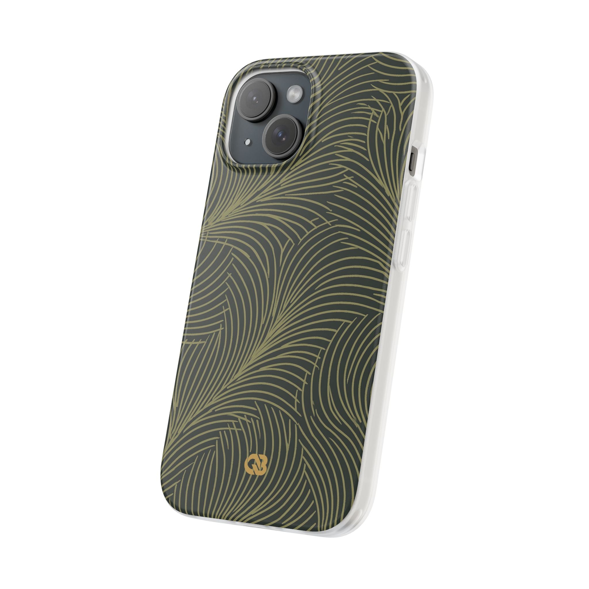 Green Lite Phone Case for iPhone - Dark Olive Plume