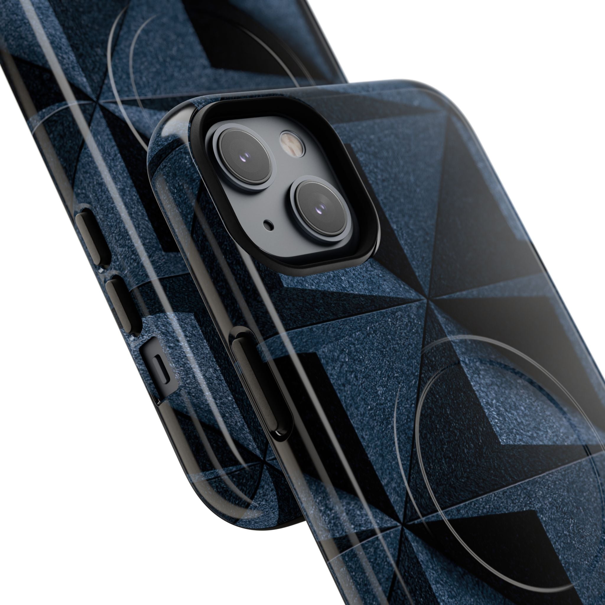 Blue Tough 2.0 Magsafe Phone Case for iPhone - Indigo Basalt Facets