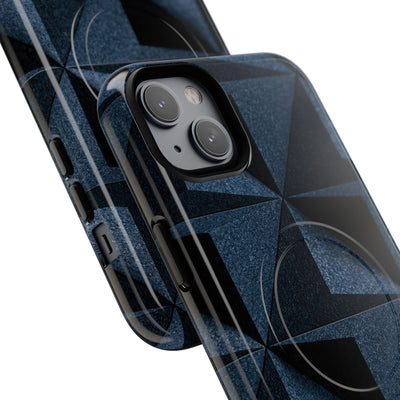 Blue Tough 2.0 Magsafe Phone Case for iPhone - Indigo Basalt Facets