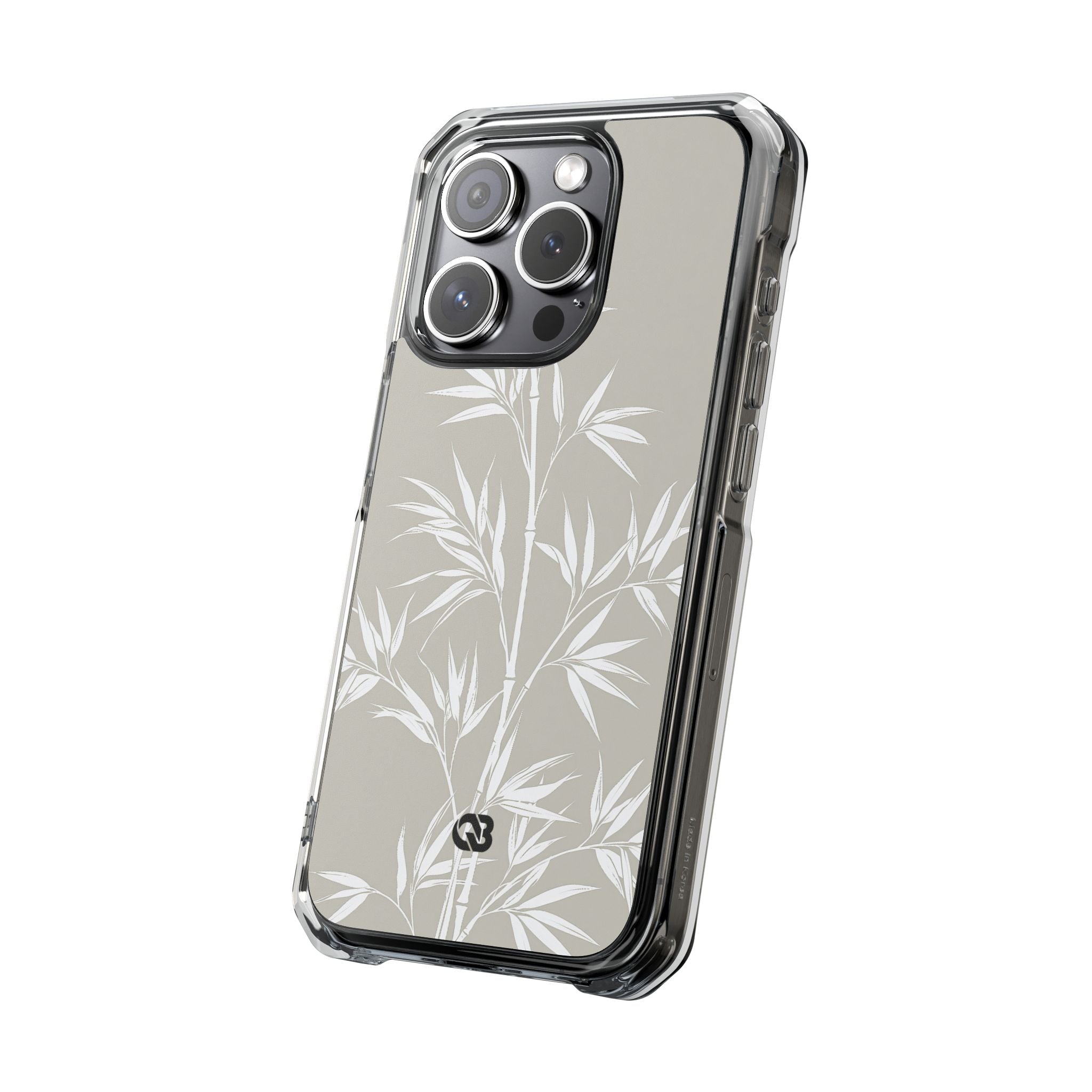 Beige Impact MagSafe Phone Case for iPhone - Sandstone Bamboo Stalks