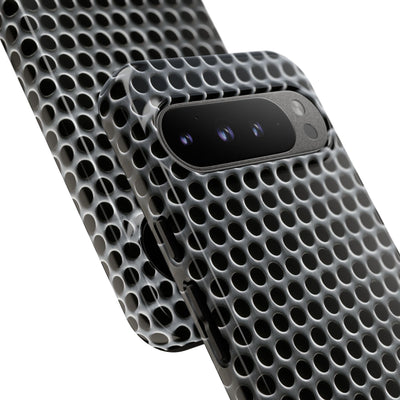 Brushed Perforated Steel · Tough Phone Case for Pixel ·  Silver