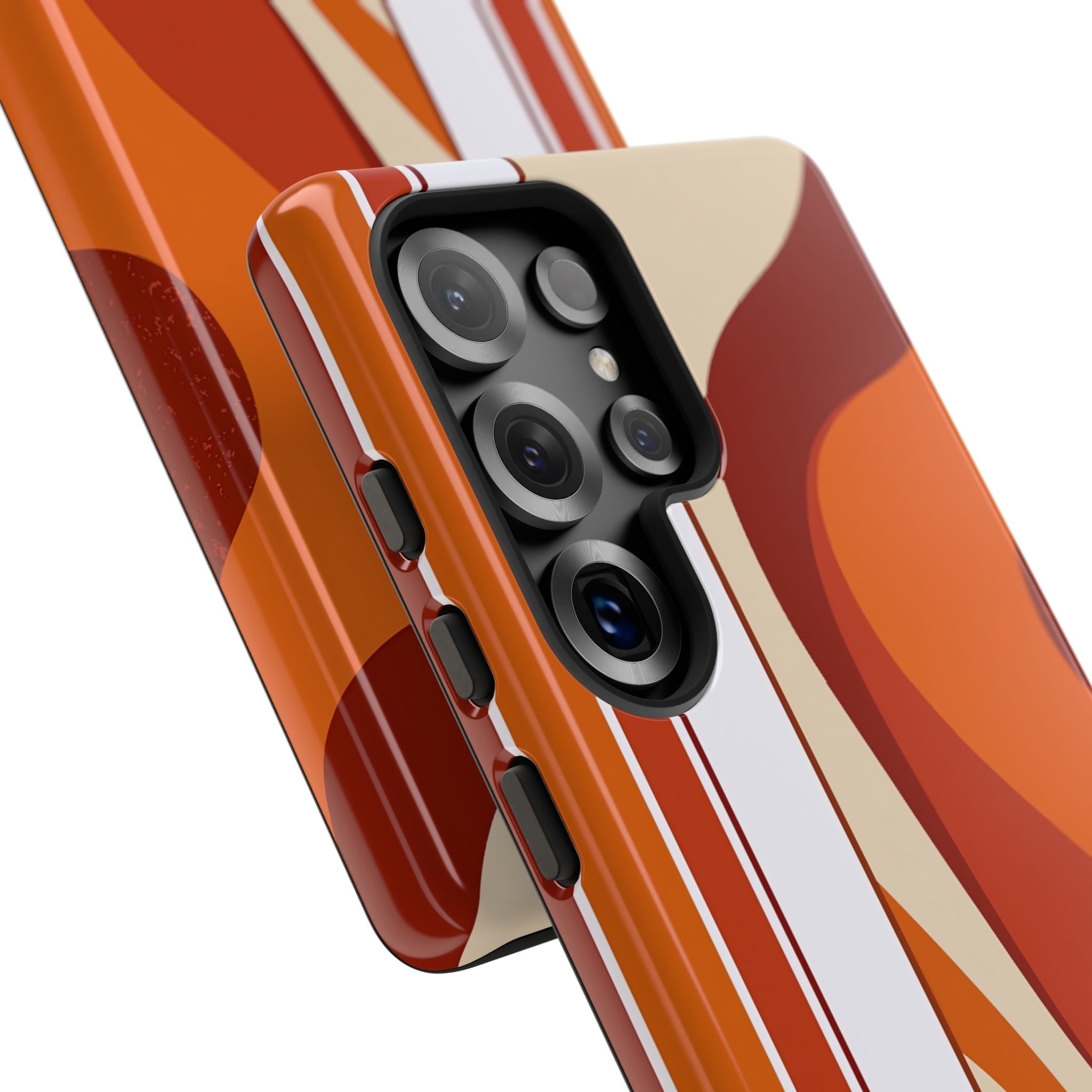 Orange Tough Phone Case for Samsung - Terracotta Metro Line