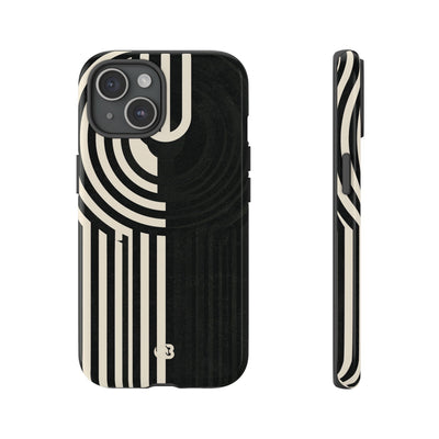Beige Tough Phone Case for iPhone - Monolith Ivory Signal