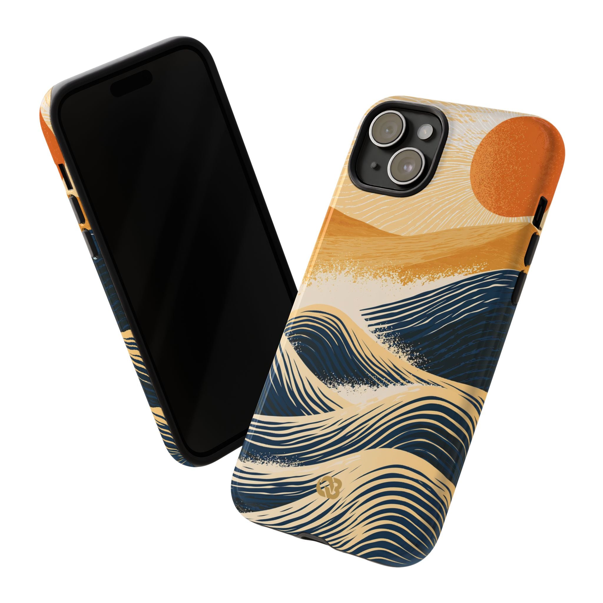 Blue Tough Phone Case for iPhone - Kyoto Cresting Tide
