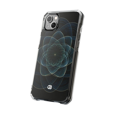 Blue Impact MagSafe Phone Case for iPhone - Celestial Wireframe Bloom