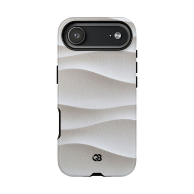 White Tough Phone Case for iPhone - Arctic Flow Ridges