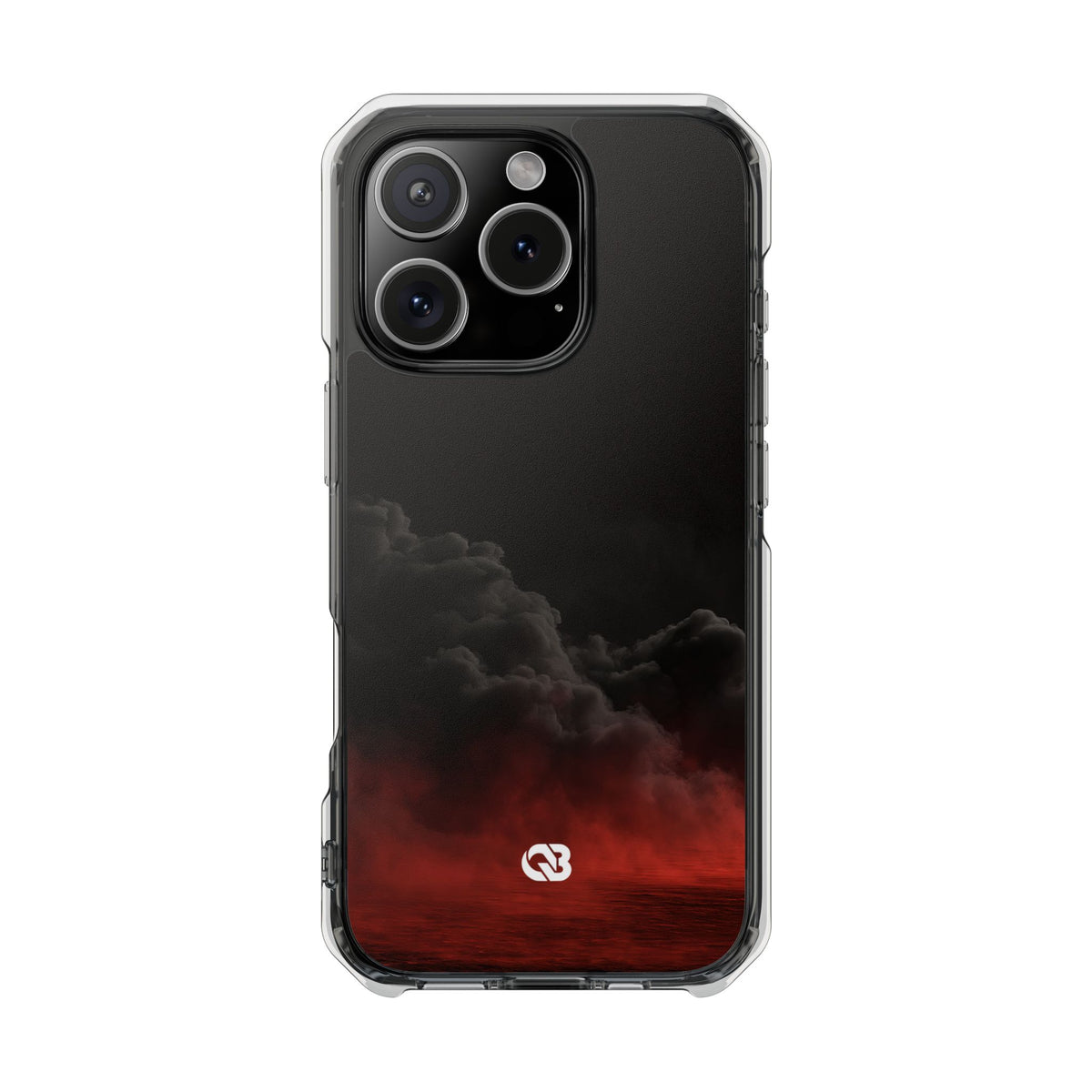 Crimson Fog Void · Clear Impact Magnetic Phone Case for iPhone ·  Black