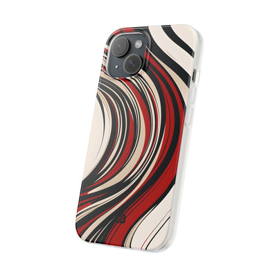 Crimson Flow Waves · Soft Phone Case for iPhone