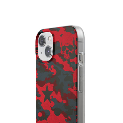 Crimson Skull Camo · Lite Phone Case for iPhone ·  Red
