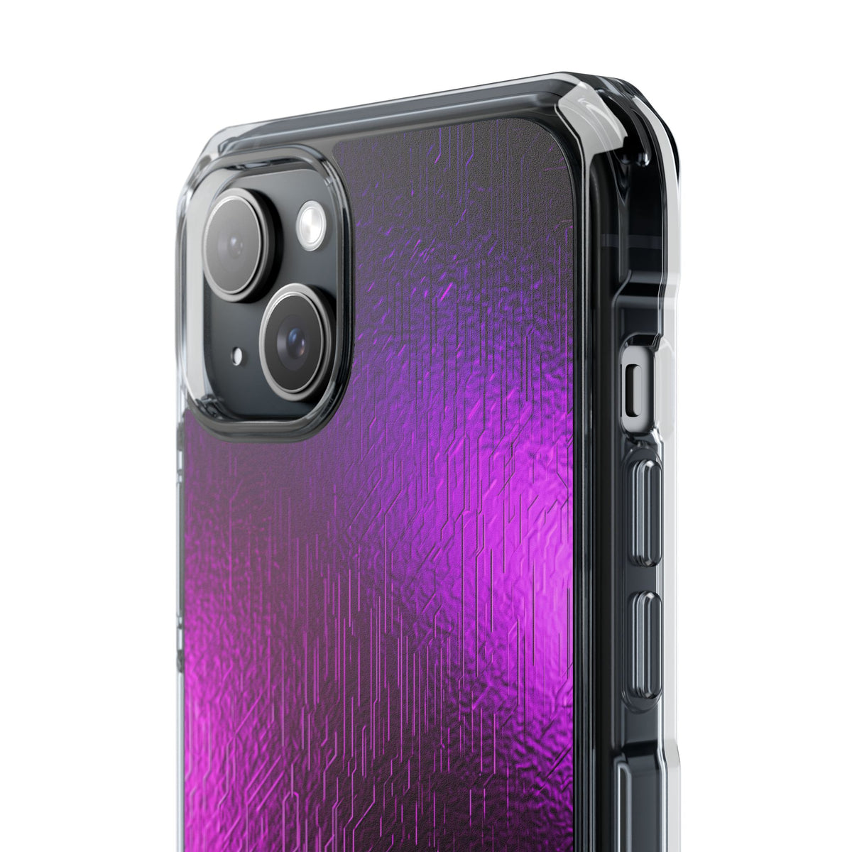Violet Cyber Circuit · Clear Impact Magnetic Phone Case for iPhone · Purple