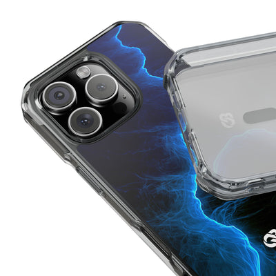 Electric Azure Drift · Clear Impact Magnetic Phone Case for iPhone · Blue