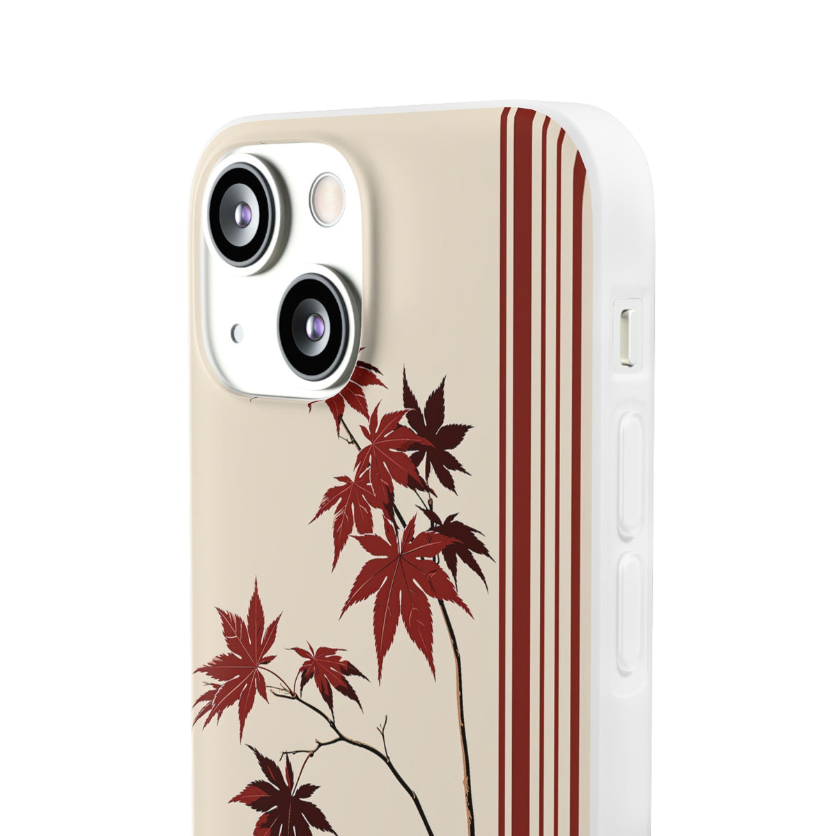 Crimson Maple Branch · Lite Phone Case for iPhone ·  Beige