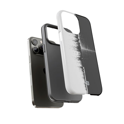 Black Tough Phone Case for iPhone - Static Signal Split