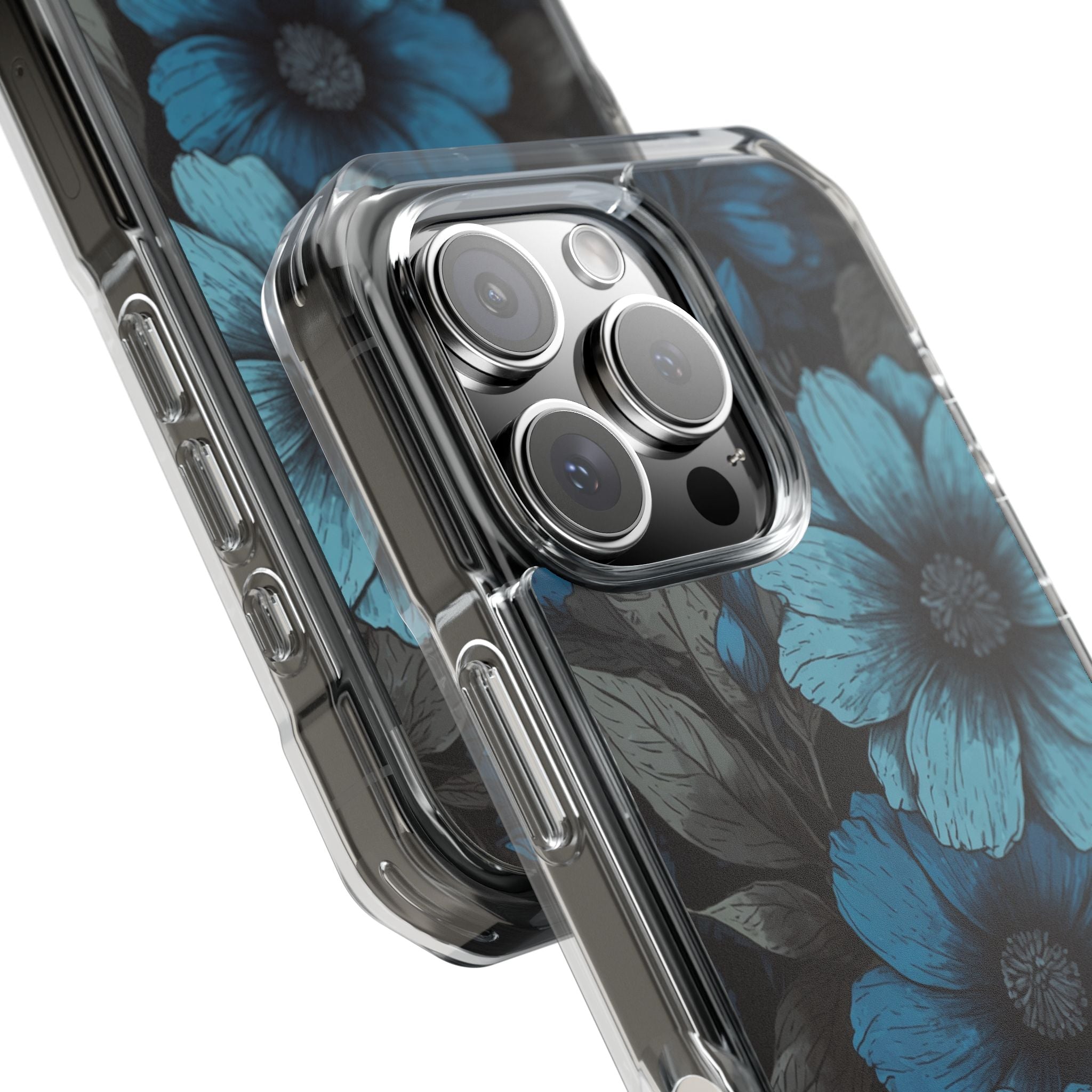 Obsidian Blue Petals · Impact Telefoncover til iPhone · Magsafe