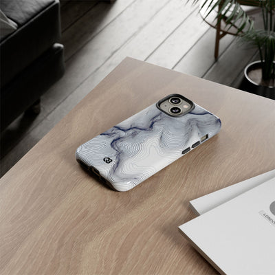 White Tough Phone Case for iPhone - Nordic Ridge Topo