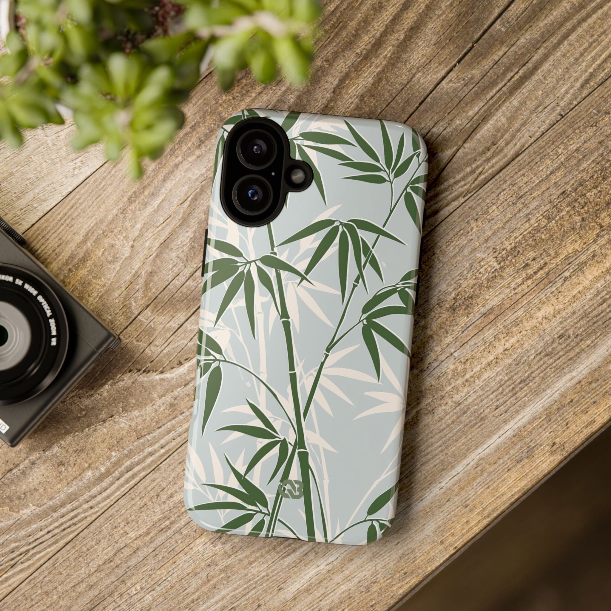 Green Tough Phone Case for iPhone - Kyoto Bamboo Canopy