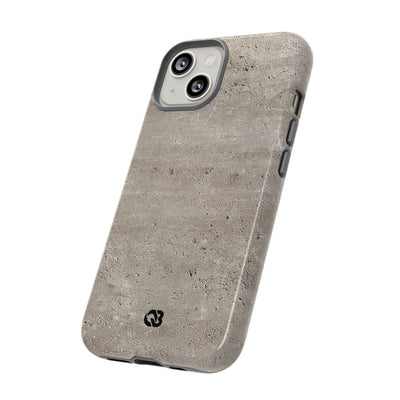 Grey Tough Phone Case for iPhone - Brutalist Stone Grit