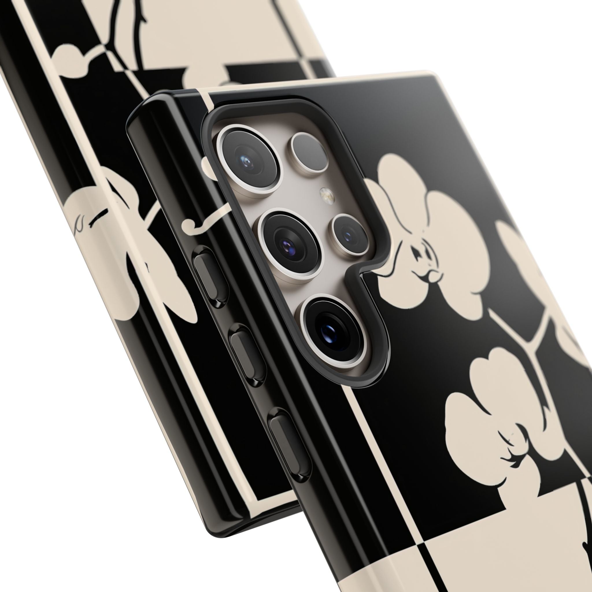 Beige Tough Phone Case for Samsung - Nocturnal Orchid Frame