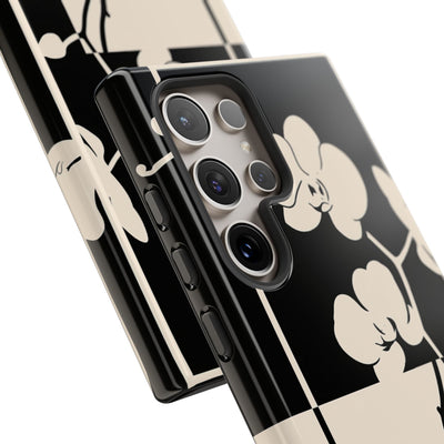 Beige Tough Phone Case for Samsung - Nocturnal Orchid Frame