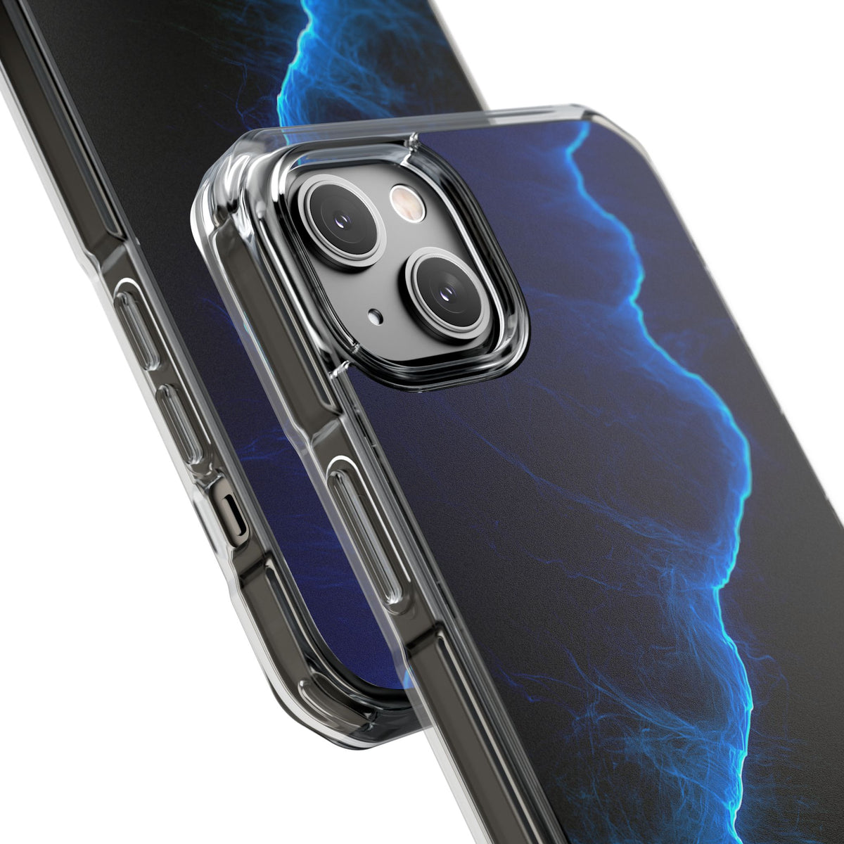 Electric Azure Drift · Clear Impact Magnetic Phone Case for iPhone · Blue