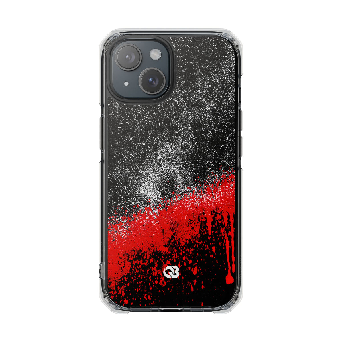 Crimson Noir Drip · Clear Impact Magnetic Phone Case for iPhone ·  Black