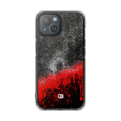 Crimson Noir Drip · Clear Impact Magnetic Phone Case for iPhone ·  Black